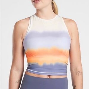 Athleta Shanti Watercolor Stripe Crop Tank (Small)